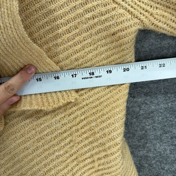 Nine West Cardigan Woen XS Beige Open Front Collared Long Sleeve Knit Wool - Picture 5 of 7